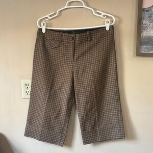 NWT BCBGMaxAzria Brown Tweed Wool Cropped Pants Size 8 90’s Y2K